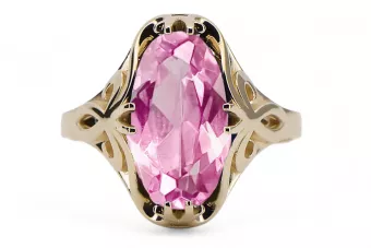 Пръстен Аметист 14K жълто злато Винтидж vrc082y